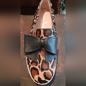 Kate Spade Leopard Print Sneakers with Black Bow